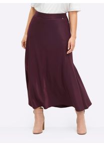 sheego Gro&szlig;e Gr&ouml;&szlig;en Satinrock mit verdecktem Rei&szlig;verschluss, burgund, Gr&ouml;&szlig;e 56 - Damen