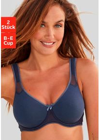 Petite Fleur sheego Gro&szlig;e Gr&ouml;&szlig;en T-Shirt-BH, marine+wei&szlig;, Gr&ouml;&szlig;e 100B - Damen