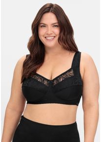 sheego Große Größen Entlastungs-BH ohne Bügel, schwarz, Größe 115G - Damen