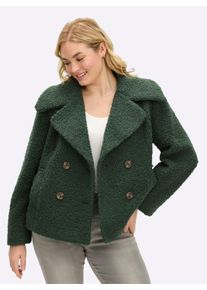 sheego by Joe Browns sheego Gro&szlig;e Gr&ouml;&szlig;en Cabanjacke aus Teddyfleece, moos, Gr&ouml;&szlig;e 54 - Damen