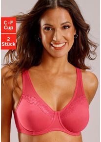 Petite Fleur sheego Gro&szlig;e Gr&ouml;&szlig;en Minimizer-BH, himbeere + wei&szlig;, Gr&ouml;&szlig;e 85C - Damen
