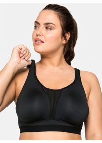 sheego Gro&szlig;e Gr&ouml;&szlig;en Sport-BH ohne B&uuml;gel mit 2 Tragevarianten, schwarz, Gr&ouml;&szlig;e 105D - Damen