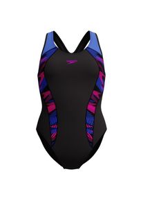 Speedo Placement Laneback Badeanzug Women (Größe 42 |schwarz)