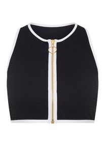 Seafolly Beach Bound Zip Front Tank Top Bikini-Top Damen (Gr 34 |schwarz)