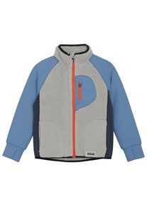 Fleecejacke Color Kids Teddy Jacket with Fleece Sleeves Kinder (Gr 104 |grau/blau)