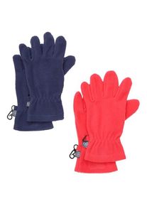 Color Kids Gloves Fleece 2 Pair Set Handschuhe Kinder (Gr 10-12 Years |blau/rot)