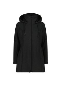 CMP Parka Fix Hood Bonded Knitted w Fur Fleecejacke Damen (Gr 38 |schwarz)