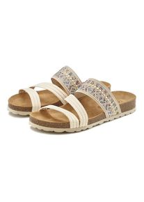 Lascana Pantolette 'Mule, Sandale, offener Schuh, Sommerschuh,' beige Gr. 36 für Damen. Mit Glitzersteine