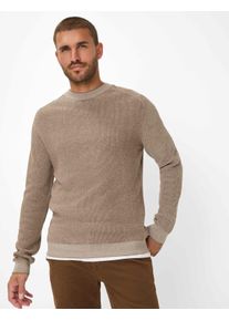 Brax Herren Strickpullover Style ROB truffle, hellbraun, Gr. L