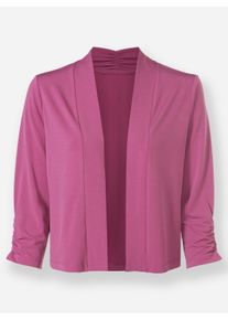 sheego Gro&szlig;e Gr&ouml;&szlig;en Shirtjacke in kurzer Bolero-Form, erika, Gr&ouml;&szlig;e 44 - Damen