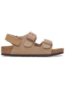 Birkenstock Milano AS Suede Leather Sandalen Kinder (Gr 35 - Narrow |beige/braun)