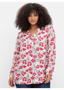 sheego Große Größen Tunika mit floralem Alloverprint, ecru-gemustert, Größe 44 - Damen