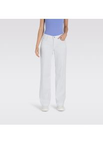 Weite Jeans MAC "DREAM WIDE", Damen, Gr. 34, L&auml;nge 32, wei&szlig; (wei&szlig; denim), Denim/Jeans, Obermaterial: 75% Baumwolle, 12% Modal, 9% Polyester, 4% Elasthan, unifarben, figurumspielend kn&ouml;chellang, Jeans Weite Jeans, mit weitem Bein-Stretch