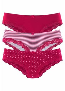 Lascana Slip mehrfarbig Gr. 32/34 für Damen. Mit Spitze, Schleife. Nachhaltig.