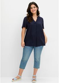 sheego Gro&szlig;e Gr&ouml;&szlig;en Tunika mit Spitze, tiefblau, Gr&ouml;&szlig;e 54 - Damen