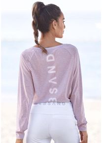 ELBSAND Longsleeve 'Tira' mehrfarbig Gr. L (40) für Damen. Rundhals und Logodruck. Figurumspielend. Nachhaltig.