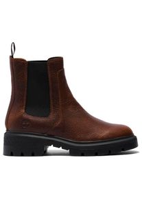 Timberland Cortina Valley Mid Chelsea Boot Freizeitstiefel Damen Alltag (Gr 37,5 |braun/schwarz)