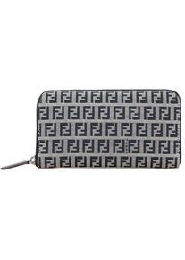 Fendi Portemonnaie - Zucchino Canvas Zip Around Long Wallet - Gr. unisize - in Grau - f&uuml;r Damen