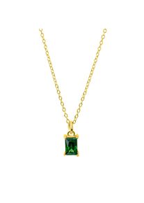 Celesta Silber Anhänger mit Kette 925/- Sterling Silber vergoldet Zirkonia grün