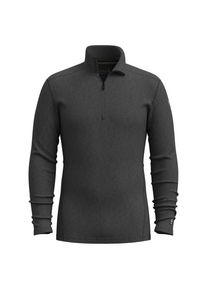 Smartwool Classic Thermal Merino Base Layer 1/4 Zip Boxed Merinounterwäsche Herren Wandern (Gr XXL |grau/schwarz)