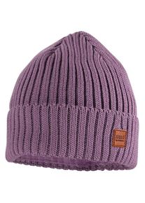 MaxiMo Mütze mit Rippe Umschlagrand mit Futter Mütze Kinder Alltag (Gr 49-51 cm |lila)