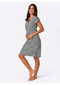 sheego Große Größen Sommerkleid im Animal-Dessin, schwarz-weiß, Größe 46 - Damen