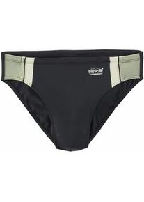 H.I.S. Badeslip H.I.S, Herren, Gr. 6, N-Gr, schwarz (schwarz, oliv), Polyamid, Badehosen, mit Kontrasteins&auml;tzen
