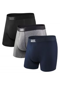 SAXX Ultra Super Soft Boxer Brief Fly 3-Pack Kunstfaserunterwäsche Herren (Gr S |blau)