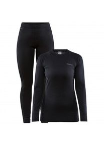 Craft Core Warm Baselayer Set Kunstfaserunterwäsche Damen (Gr XS |schwarz)