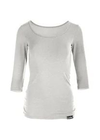 3/4-Arm-Shirt WINSHAPE "WS4", Damen, Gr. XS, grau (grau melange), 48% Baumwolle, 48% Polyester, 4% Elasthan, Rundhals, Shirts 3/4-Arm-Shirt