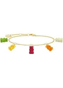 Armband Thomas Sabo "Thomas Sabo x HARIBO Schmuck: Armband mit Goldb&auml;ren bunt" Gr. 19, bunt (gelbgoldfarben, gr&uuml;n, gelb, rot, orange, wei&szlig;, gr&uuml;n, gelb, rot, orange, wei&szlig;), Armb&auml;nder, Damen, 19, Silber 925 (recycelt), Armband, mit Kristallglas