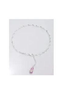 Fu&szlig;kette mit Anh&auml;nger Firetti "Schmuck Geschenk Silber 925 K&ouml;rperschmuck Zehentrenner Singapurkette", bunt (silberfarben, pink), Fu&szlig;ketten, Damen, Silber 925 (Sterlingsilber), mit Zirkonia und pinkfarbenem Lack