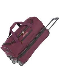 Reisetasche Travelite "BASICS, verschiedene Gr&ouml;&szlig;en und Farben", Gr. B/H/T: 55cm x 32cm x 29cm, rot (bordeaux), Polyester, Taschen Reisetasche, Duffle Bag Reisegep&auml;ck Sporttasche Reisebag mit Trolleyfunktion