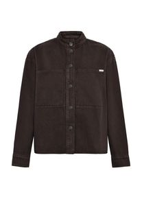 KnowledgeCotton Apparel Loose Stand Collar Heavy Bluse Damen (Gr S |schwarz)