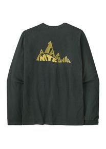 Patagonia L/S Berm Logo Responsibili-Tee Longsleeve Men (Gr M |grau/schwarz)