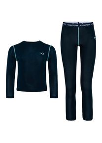 Merinounterwäsche KARI TRAA Ellie Set Kinder (Gr 122 |blau/schwarz)