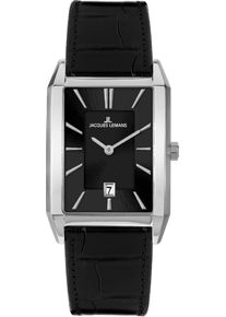 Jacques Lemans Herren Quarzuhr "Torino"schwarz, schwarz, Armbanduhren, Armbanduhr, Herrenuhr, Lederarmband, analog, Datum