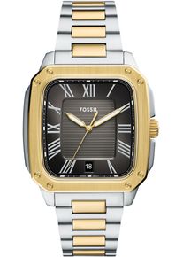 Fossil Herren Quarzuhr "CROSBY"edelstahlfarben, gelbgoldfarben, schwarz, Armbanduhren, Armbanduhr, Herrenuhr, Edelstahlarmband, analog, Tag