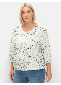 sheego Große Größen Tunika mit Blumenprint, champagner-gemustert, Größe 50 - Damen