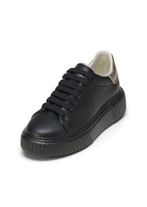 Marc O'Polo MARC O'POLO Damen Sneaker "aus Rindleder", Gr. 38schwarz, metallic silber, Obermaterial: 100% Leder, unifarben, Schuhe