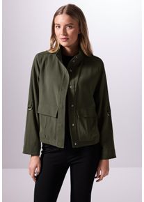 Damen Cargojackeolive drab grün, casual, Gr. 36, STREET ONE STUDIO, unifarben, Stoff, Obermaterial: 93% Viskose, 7% Polyester; Futter: 100%