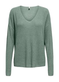 Only Damen Strickpullover "ONLLECIA LIFE LS LOOSE V-NECK CC KNT"l.pad detail:melange, modisch, Gr. XS, meliert, Strick, Obermaterial: 50% Viskose,