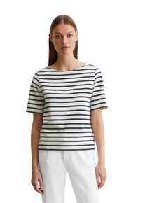 Marc O'Polo MARC O'POLO Damen T-Shirt "mit garngefärbtem Streifenmuster"multi, muted blau, Basic, Gr. XS, gestreift, Obermaterial: 100% Baumwolle, Shirts