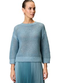 Zero Damen Strickpullover "Zero Grobstrickpullover mit Glitzer"blausilber, casual, Gr. 42, Strick, Obermaterial: 38% Polyester, 37% Baumwolle, 25%