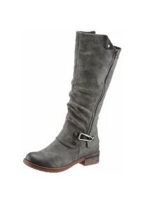 Winterstiefel Rieker, Damen, Gr. 41, Varioschaft, grau, Nubuklederimitat, used, Schuhe Damenschuh Stiefel Winterstiefel Bikerstiefel, Langschaftstiefel, Warmfutter, mit Rieker TEX Membran, Topseller