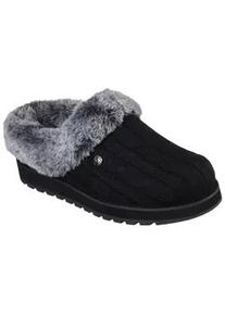 Pantoffel Skechers "KEEPSAKES - ICE ANGEL", Damen, Gr. 41, schwarz (schwarz, grau), Textil, Schuhe, Hausschuh in Strick-Optik