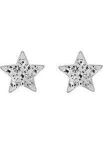 Paar Ohrstecker Firetti "Schmuck Geschenk Silber 925 Ohrschmuck Stern", silber (silberfarben, wei&szlig;), Ohrringe, M&auml;dchen, Silber 925 (Sterlingsilber), mit Kristallstein