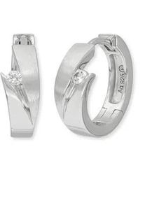 Paar Creolen Engelsrufer "Keep it so simple", silber (silberfarben, kristallwei&szlig;, kristallwei&szlig;), Ohrringe, Damen, 16mm, Silber 925 (Sterlingsilber), mit Zirkonia (synth.)