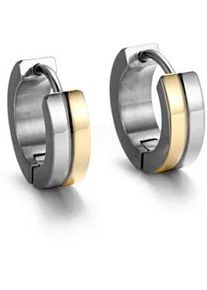 Paar Creolen Firetti "Schmuck Geschenk Klappcreolen", gold (titanfarben, gelbgoldfarben), Ohrringe, Damen, 13,4mm, Titan