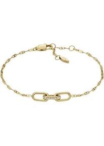 Armband Fossil "Schmuck Geschenk Edelstahl Armschmuck HERITAGE D-LINK", gold (gelbgoldfarben), Armb&auml;nder, Damen, 19cm, Edelstahl, Armband
